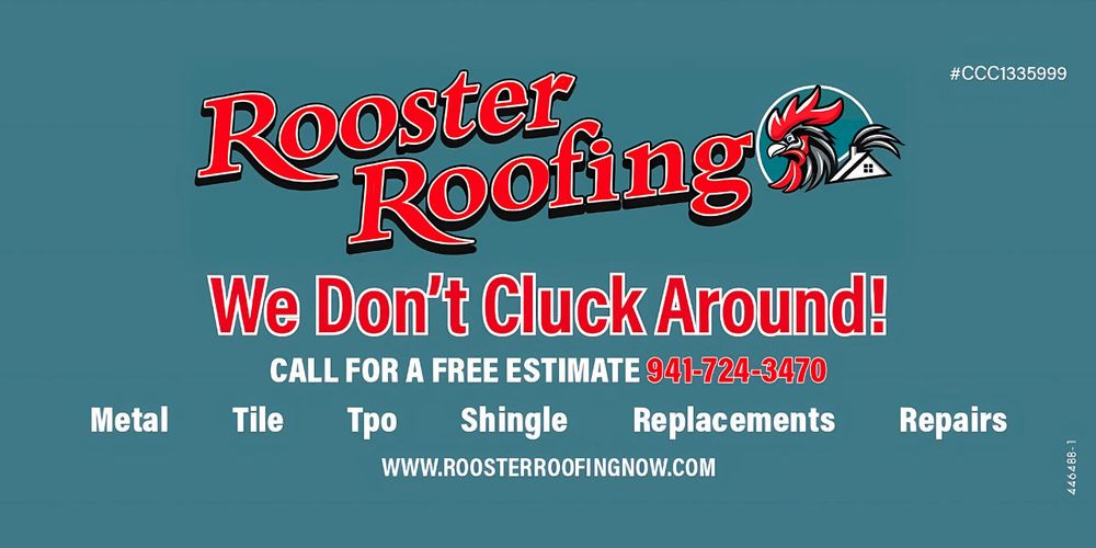 Rooster Roofing backdrop